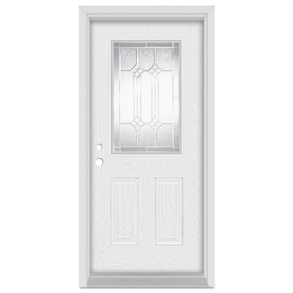 36 in. x 80 in. Orleans Right-Hand 1/2 Lite Zinc Finished Fiberglass Oak Woodgrain Prehung Front Door price history on PriceWatchPro