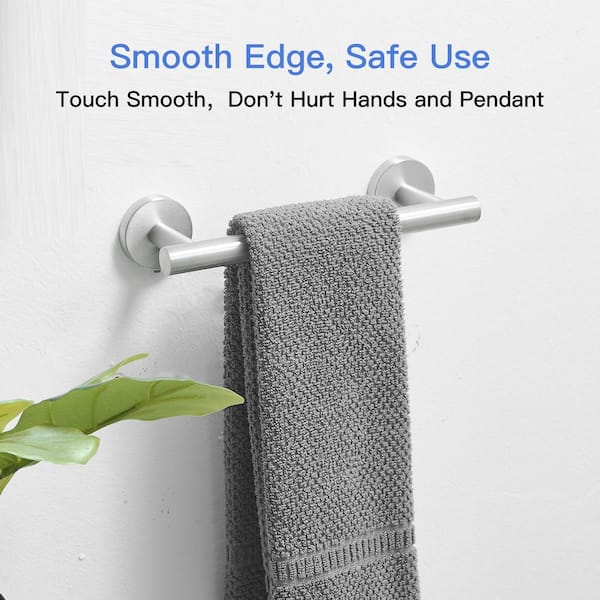 Single Post Wall Mounted Towel Bar Toilet Paper Holder in Brushed Nickel