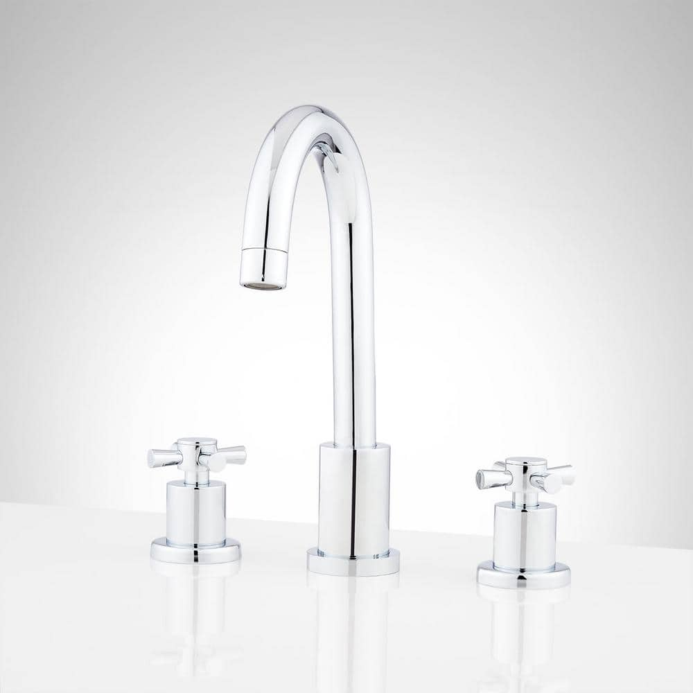 UPC 781889184455 product image for Milazzo 8 in. Widespread 1.5 GPM Double Handle Bathroom Faucet in Chrome | upcitemdb.com