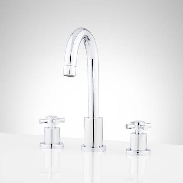 SIGNATURE HARDWARE Milazzo 8 in. Widespread 1.5 GPM Double Handle Bathroom Faucet in Chrome