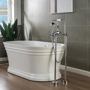 Adelaide 3-Handle Claw Foot Tub Filler Faucet with Hand Shower in Chorme