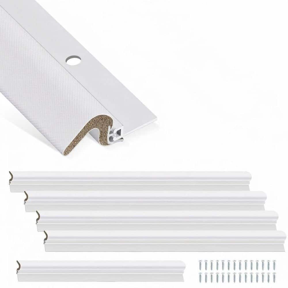 1.41 in. x 42 in. / 36 in. White Door Weatherstrip 5 pcs Exterior Aluminum Carrier Foam Gasket Soundproof Seal Kit price history on PriceWatchPro