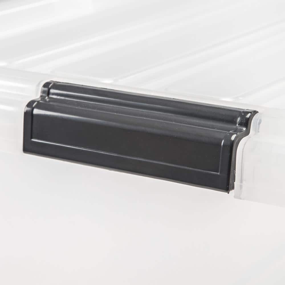 Clear 33 Gallon Stackable Plastic Storage Box with Buckle Lid
