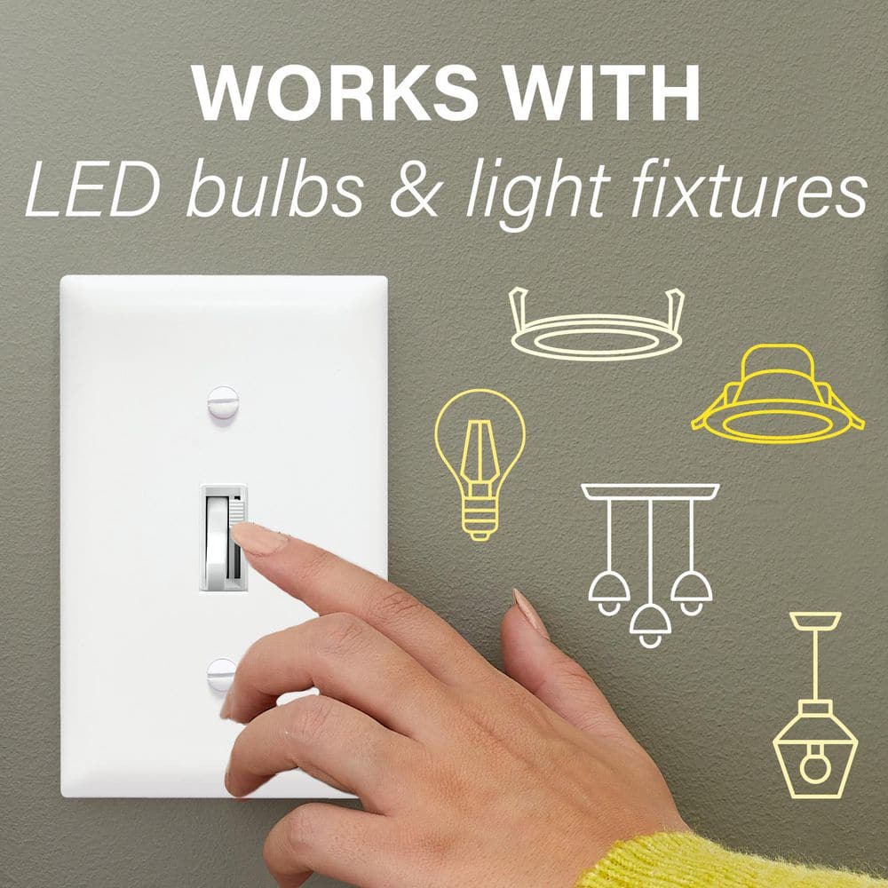 White Matte Advanced LED Dimmer Switch, Single-Pole/3-Way
