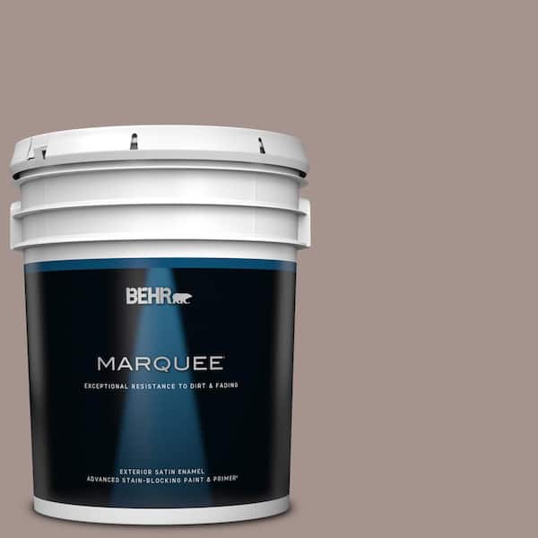 BEHR MARQUEE 5 gal. #740B-4 Suede Leather Satin Enamel Exterior Paint & Primer