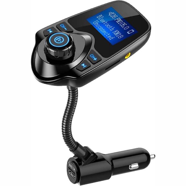 OBJLGEV Car Bluetooth FM Transmitter 2024 1.44 in. Handsfree Call Wireless Audio Player Adapter USB Charge Flexible Gooseneck