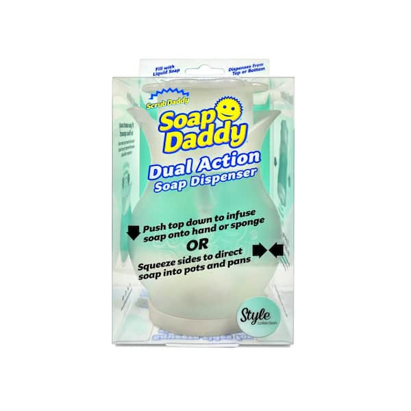 Soap Daddy Dual Action Soap Dispenser Scrub Daddy Push Top Down Squeeze  Clear 810044130164