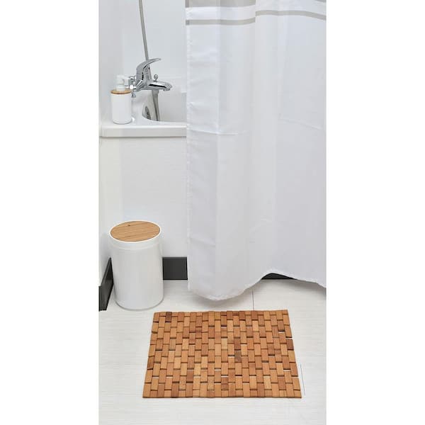 NewTechWood Luxury Home Products Peruvian Teak 28 in x 28 in Composite Wood Shower Bathroom Mat