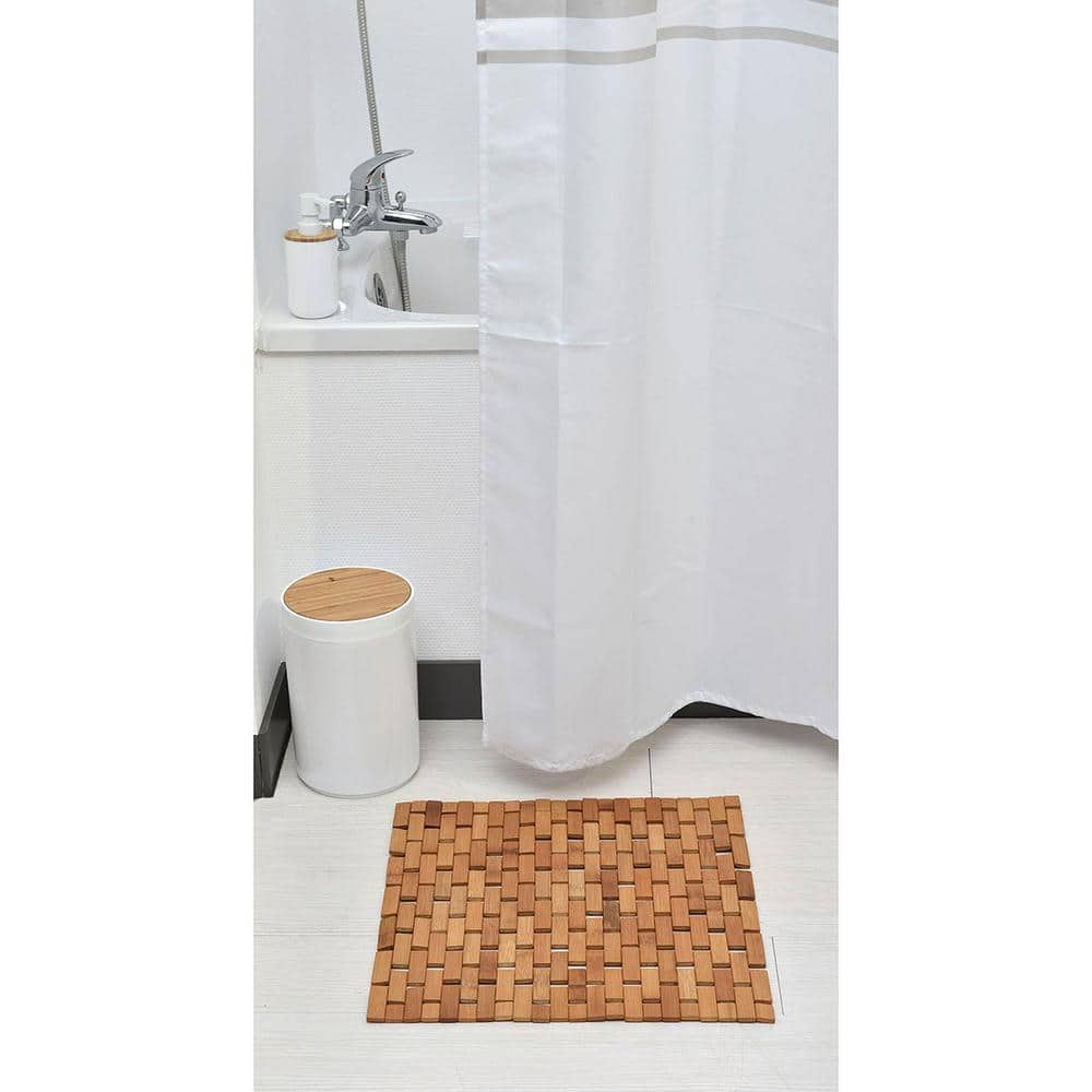 Evideco Medium Brown Bamboo Non-Slip Entrance Rug