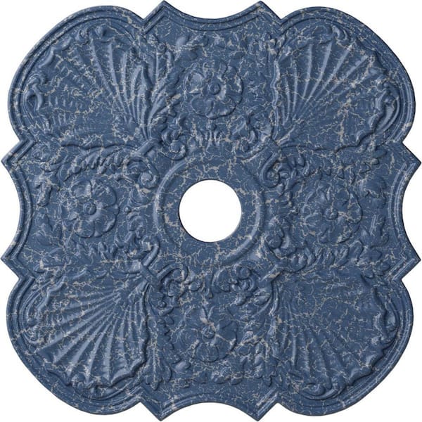 Ekena Millwork 1-3/8 in. x 29 in. x 29 in. Polyurethane Flower Ceiling Moulding, Americana Crackle