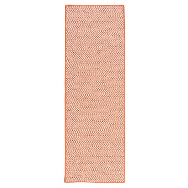Home Decorators Collection Sadie Tangerine 2 ft. x 12 ft. Indoor/Outdoor Patio Braided Runner Rug