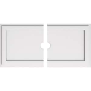 28 in. W x 14 in. H x 2 in. ID x 1 in. P Rectangle Architectural Grade PVC Contemporary Ceiling Medallion (2-Piece)