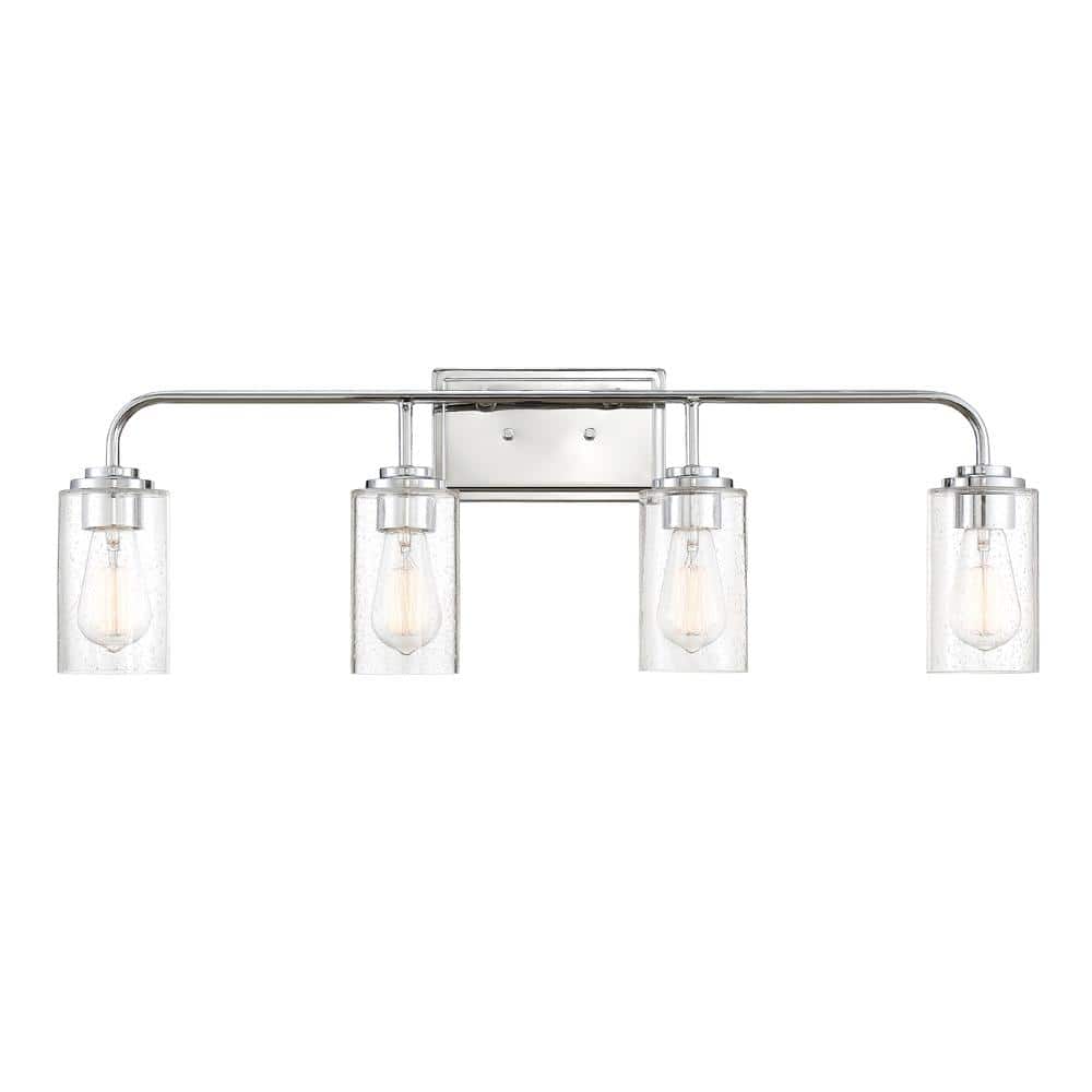 Logan Chrome 4-Light Dimmable Outdoor Vanity Fixture