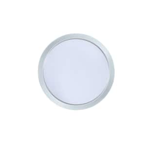 7 in. Light Round Nickel Integrated LED Flush Mount in Soft White (4-Pack)