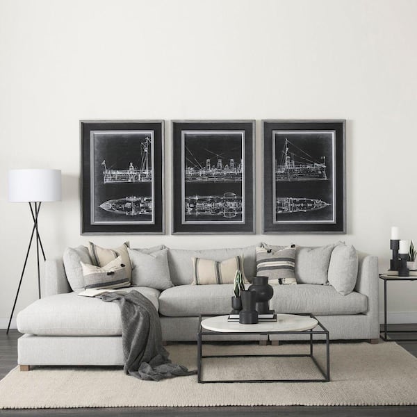 Austen 36in. Black Square Marble Coffee Table With Metal Frame