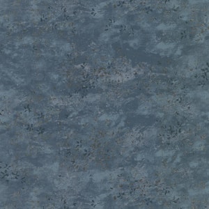 Arian Blue Inkburst Non Woven Paper Non-Pasted Textured Metallic Wallpaper