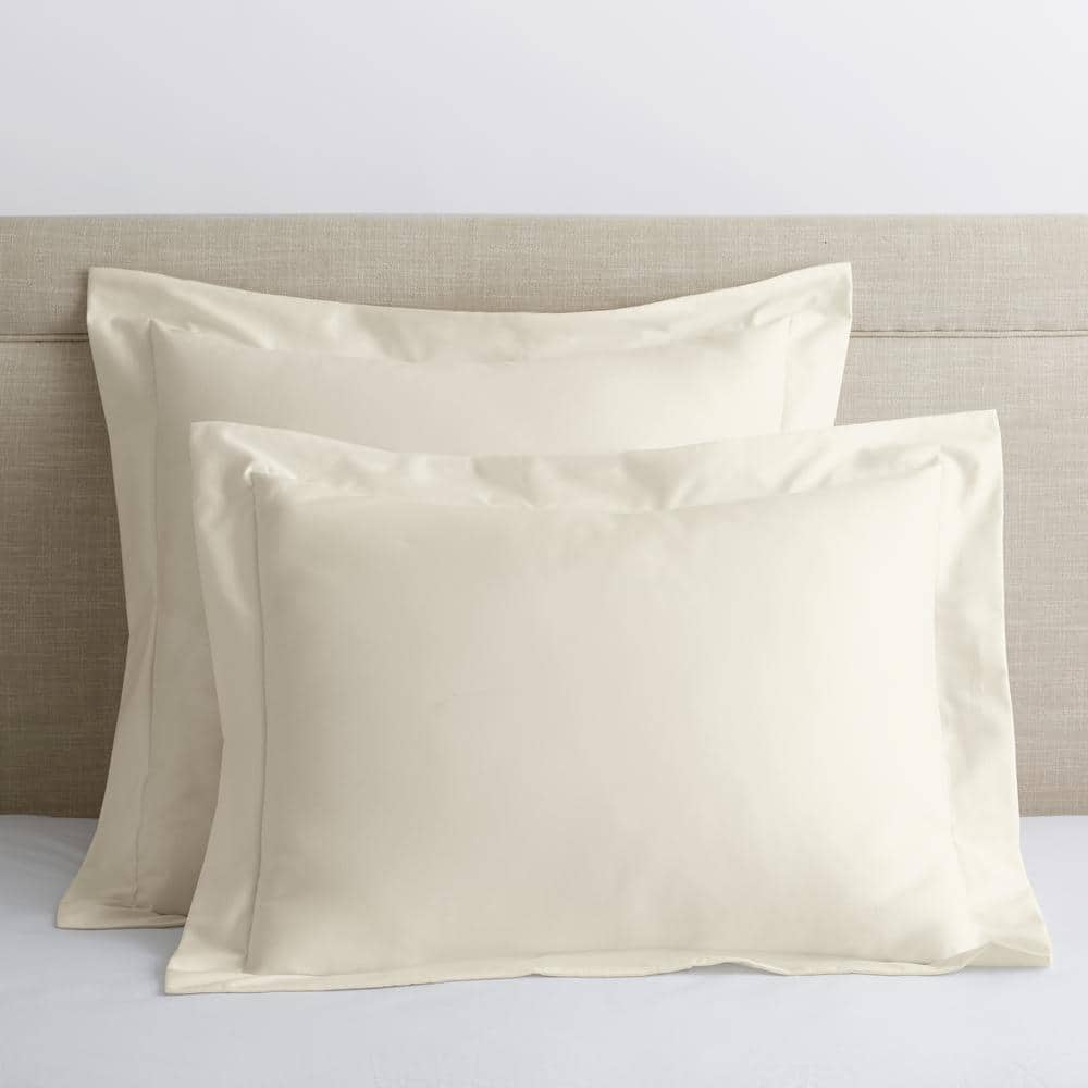 The Company Store Legends Organic 700-Thread Count Supima Sateen Euro Sham in Solid Ivory