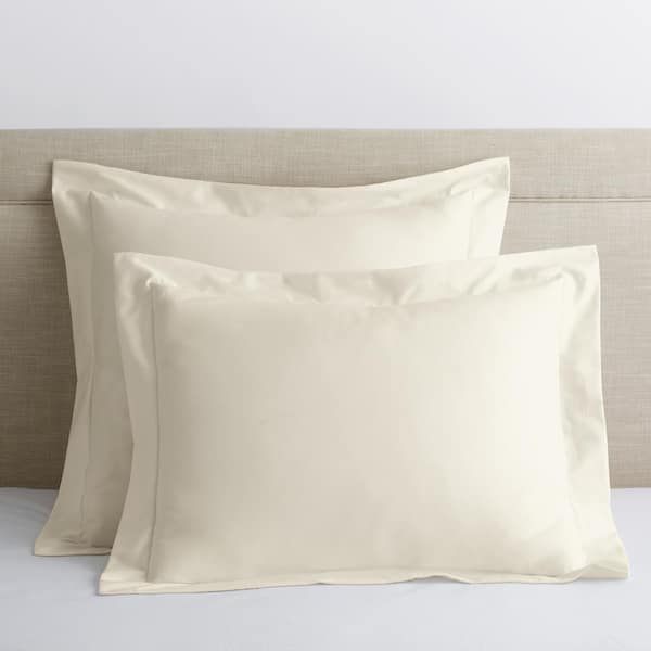 The Company Store Legends Organic 700-Thread Count Supima Sateen King Sham in Solid Ivory