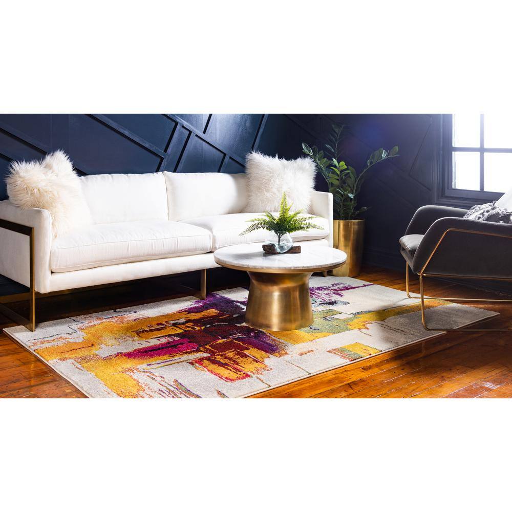 Estrella Multicolor Abstract Rectangular Stain-Resistant Rug