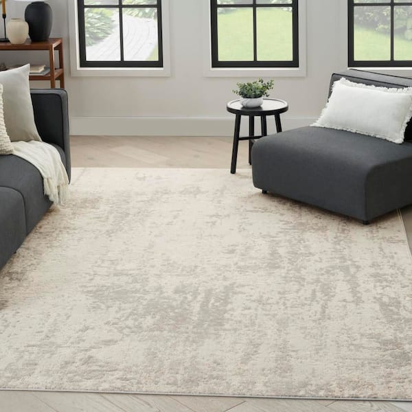 Concerto Cream Grey 8 ft. x 10 ft. Abstract Contemporary Area Rug