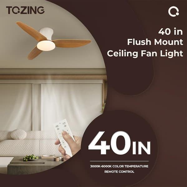 TOZING 40 in. Smart Indoor Wood Low Profile Standard Small