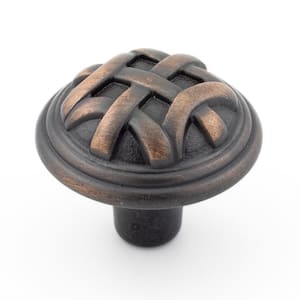 1-1/4 in. (32 mm) Brushed Oil-Rubbed Bronze Traditional Cabinet Knob