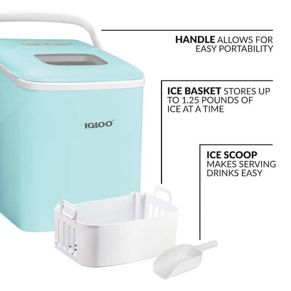 IGLOO 26 lbs. Self Cleaning Portable Ice Maker with Carrying Handle in  Stainless Steel IGLICEB26HNSS - The Home Depot