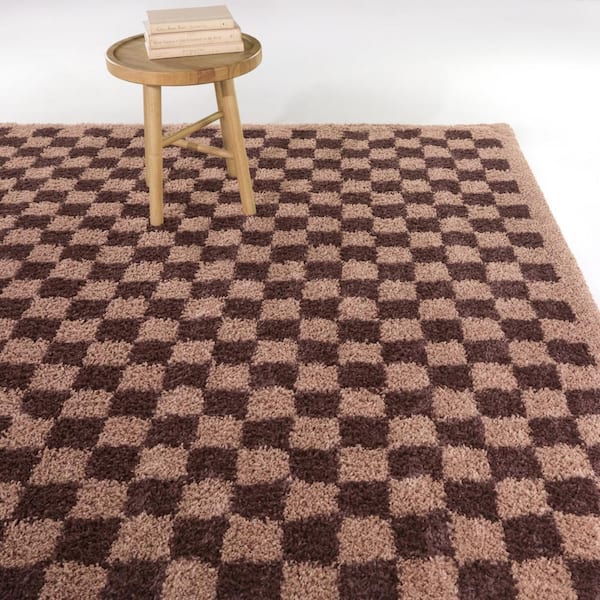 Covey Burgundy/Blush 7 ft. x 7 ft. Geometric Square Area Rug