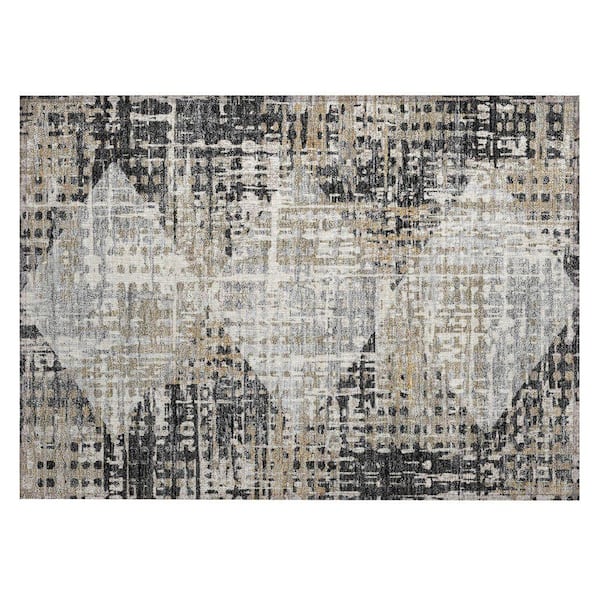 Chantille Machine Washable Indoor/Outdoor Abstract ACN2116 Black 1 ft. 8 in. x 2 ft. 6 in. Accent Rug