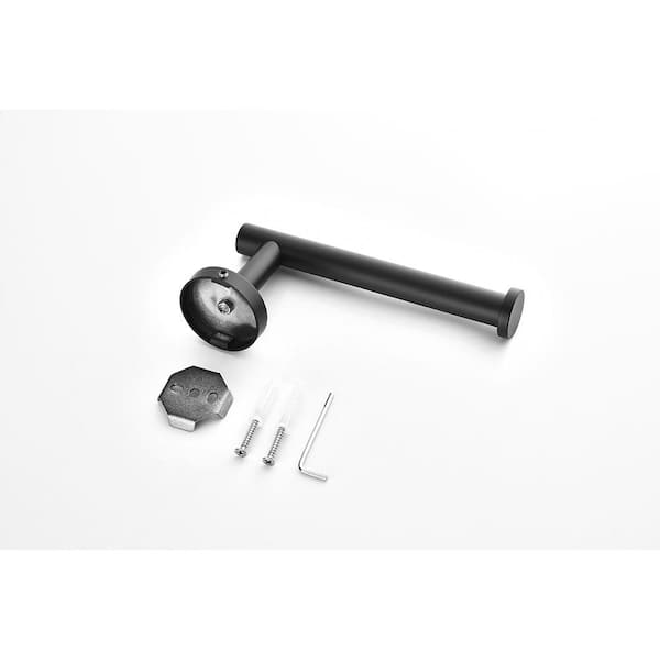 3-Piece Bath Hardware Set with Mounting Hardware, Hand Towel Holder, Towel Hooks in Matte Black