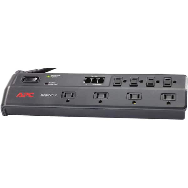APC Home Office SurgeArrest 8-Outlet Surge Protector with Phone (Splitter) Protection