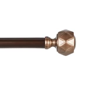 Regal 66 in. - 120 in. Adjustable Length 1 in. Dia Single Curtain Rod Kit in Bronze with Finial