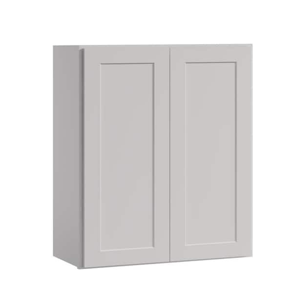 Hausvita 30 in. W x 12 in. D x 36 in. H in Shaker Dove Plywood Ready to Assemble Kitchen Wall Cabinet with Doors and Shelves