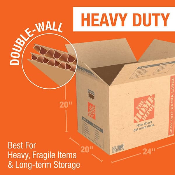 Extra Large Heavy Duty Moving, Shipping, Storage Box with Handles (40 Pack)
