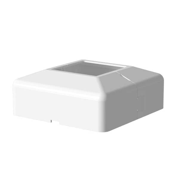 Peak Aluminum Railing 4 in. x 4 in. White Aluminum Deck Railing Post Base Cover for 42 in. high system