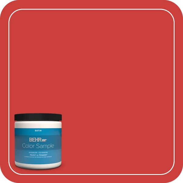 BEHR PREMIUM PLUS 8 oz. #S-G-180 Grenadine Satin Enamel Interior/Exterior Paint & Primer Color Sample