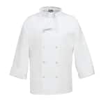 C10P Unisex SM White Long Sleeve Classic Chef Coat