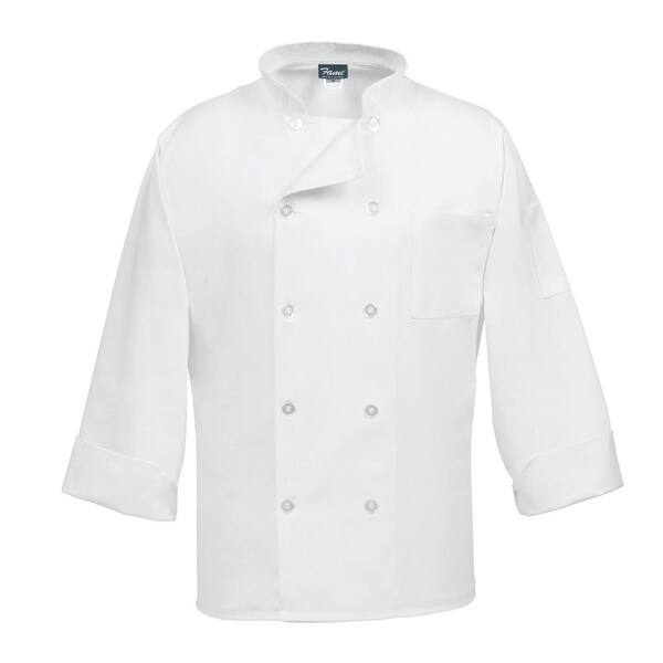 Fame C10P Unisex MD White Long Sleeve Classic Chef Coat