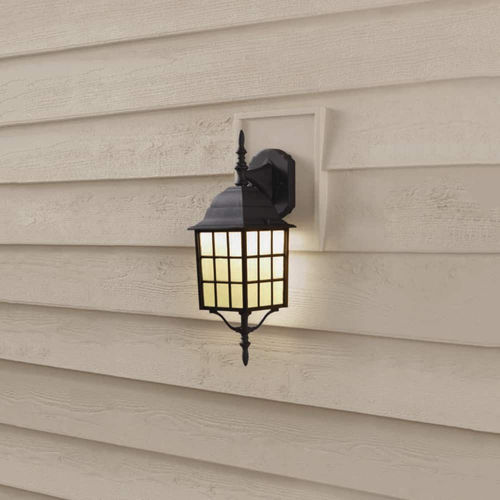 Hampton Bay 17.88 in. Black LED Outdoor Wall Light Fixture