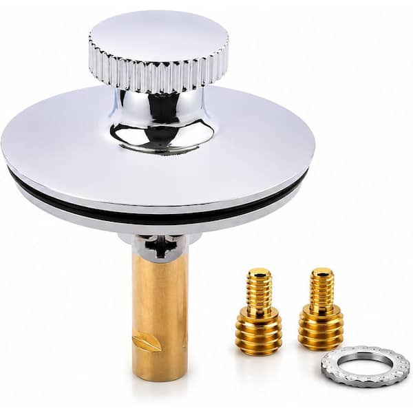 SUPPLYGIANT Lift and Turn Tub Drain Stopper 5/16 or 3/8 Inner Bathtub Shoe Bathtub Drain Assembly Polished Chrome Finish