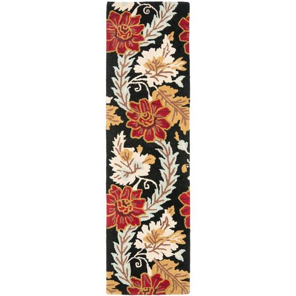 SAFAVIEH Blossom Black/Multi 2 ft. x 8 ft. Runner Rug