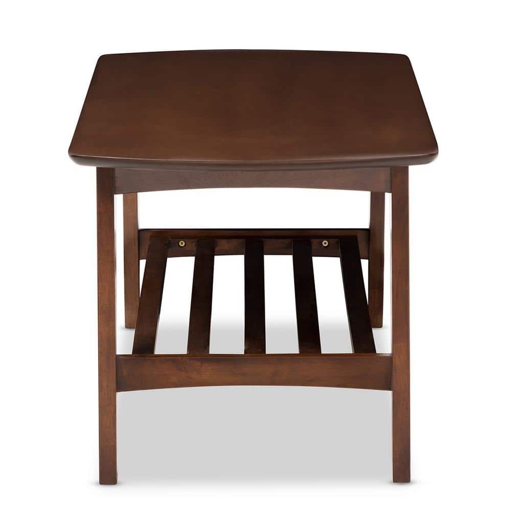 Sacramento Dark Walnut Mid-Century Modern Coffee Table with Storage