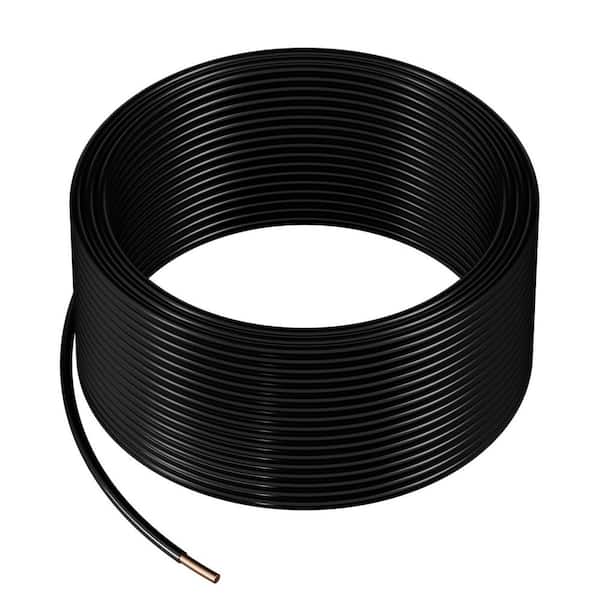 100ft. 12 AWG / 1 Solid THHN Wire OFC Copper Electrical Building Wire Nylon Jacket PVC Rated for Up to 600 Volts (Black)