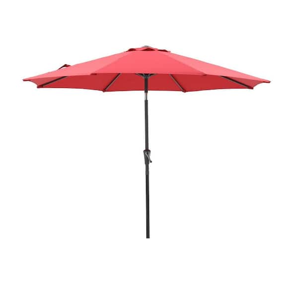 Sudzendf 9 ft. Steel Outdoor Market Patio Umbrella in Red