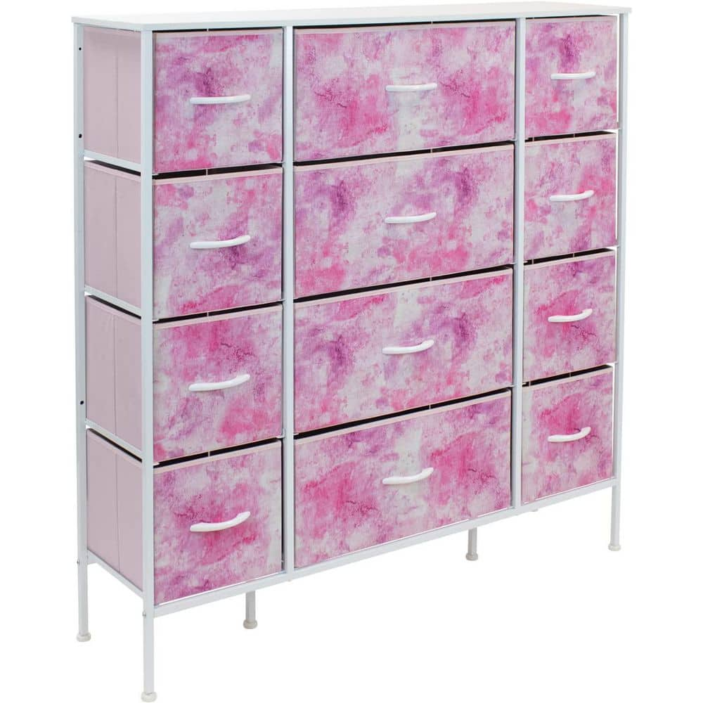 Sorbus 12 Drawer Dresser Chest ,Pink