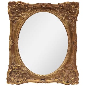 11 in. x 13 in. Classic Baroque Style Rectangular Mirror with Antique Gold Finish