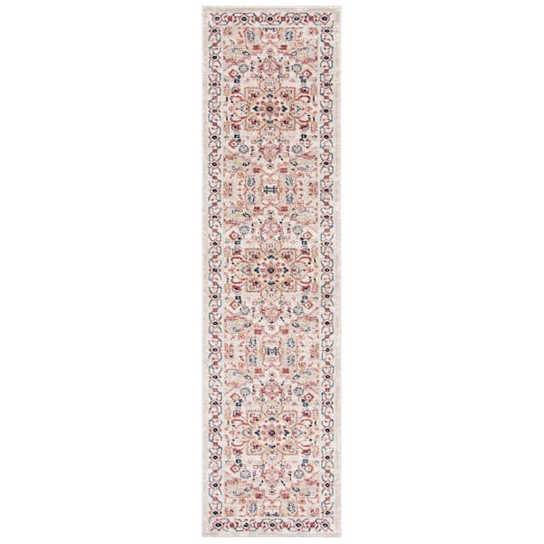 SAFAVIEH Charleston Beige/Ivory 2 ft. x 8 ft. Border Floral Runner Rug