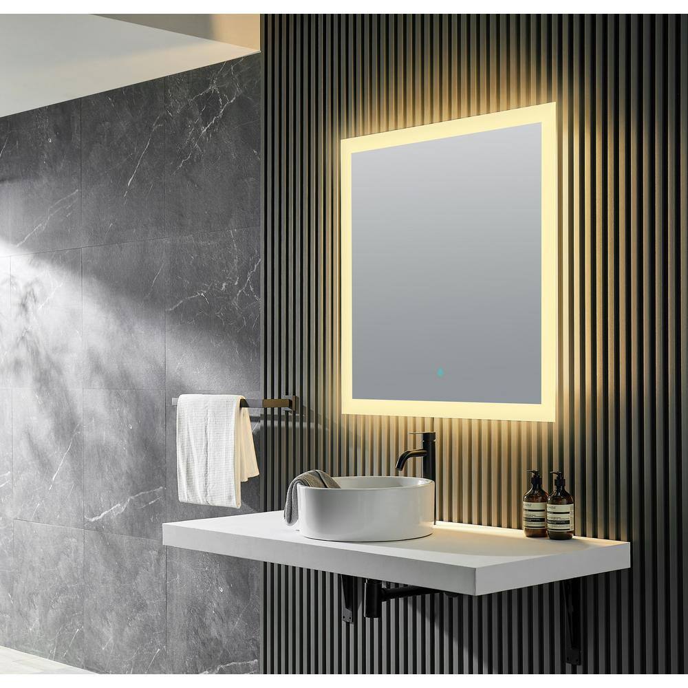 Lumina 36" Square Frameless LED Vanity Mirror with Defogger