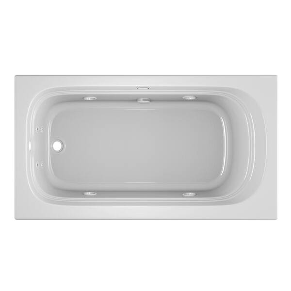 JACUZZI LUXURA 66 in. x 34 in. Acrylic Left-Hand Drain Rectangular Drop-in Whirlpool Bathtub in White