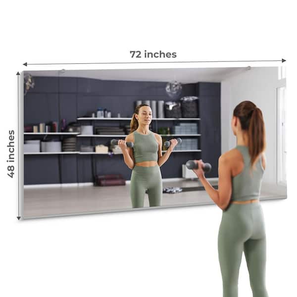 Oversized Gym Wall Mirror 1/4 in. Standard, Safety-Backed, 48 in. W x 72 in. H